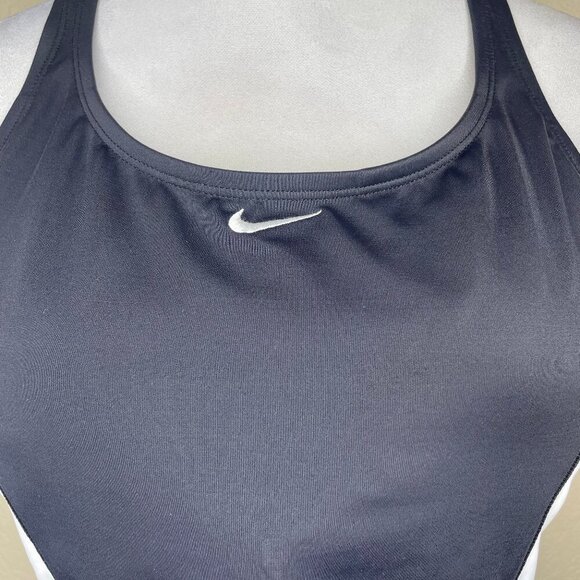 Nike Color Surge Powerback Racer Black One Piece Swimsuit Size XL Swimwear - Picture 3 of 12